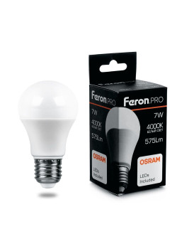 Лампа светодиодная Feron E27 7W 4000K Матовая LB-1007 38024