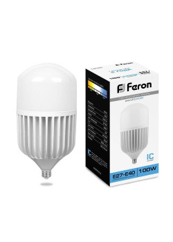 Лампа светодиодная Feron E27-E40 100W 6400K Цилиндр Матовая LB-65 25827