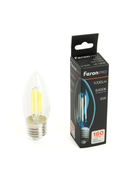 Лампа светодиодная Feron.PRO LB-1206 Свеча E27 1000LM 6W 175-265V 6400K 51240