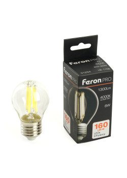 Лампа светодиодная Feron.PRO LB-1708 Шарик E27 1300LM 8W 175-265V 4000K 51254