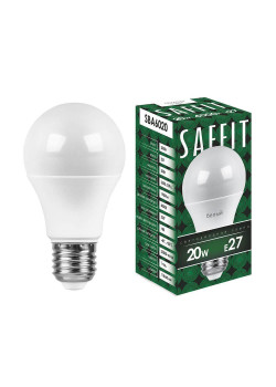 Лампа светодиодная Saffit E27 20W 4000K Шар Матовая SBA6020 55014