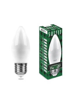 Лампа светодиодная Saffit E27 11W 4000K Свеча Матовая SBC3711 55135