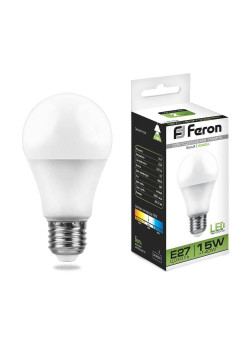 Лампа светодиодная Feron E27 15W 4000K Шар Матовая LB-94 25629