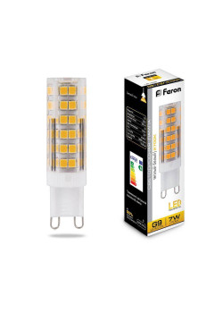 Лампа светодиодная Feron G9 7W 2700K прозрачная LB-433 25766