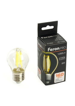 Лампа светодиодная Feron.PRO LB-1708 Шарик E27 1280LM 8W 175-265V 2700K 51253