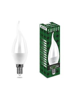 Лампа светодиодная Saffit E14 7W 4000K Свеча на ветру Матовая SBC3707 55055