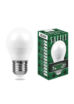 Лампа светодиодная Saffit E27 7W 4000K Шар Матовая SBG4507 55037
