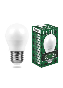 Лампа светодиодная Saffit E27 9W 6400K Шар Матовая SBG4509 55126