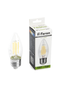 Лампа светодиодная Feron LB-66 Свеча E27 7W 4000K 38271