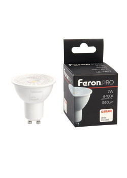 Лампа светодиодная Feron GU10 7W 6400K матовая LB-1607 38178