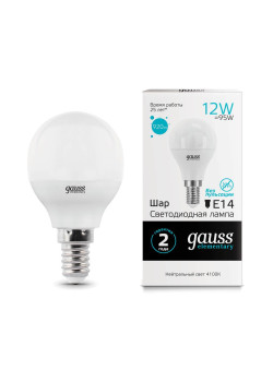 Лампа светодиодная Gauss E14 12W 4100K матовая 53122
