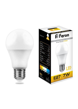 Лампа светодиодная Feron E27 7W 2700K Шар Матовая LB-91 25444
