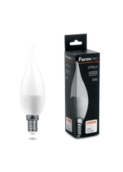 Лампа светодиодная Feron E14 6W 4000K Матовая LB-1306 38048