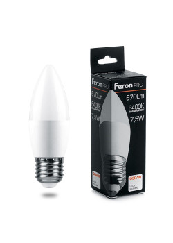 Лампа светодиодная Feron Pro E27 7,5W 6400K матовая LB-1307 38058