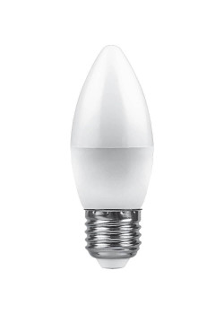 Лампа светодиодная Feron E27 9W 6400K Свеча Матовая LB-570 25938
