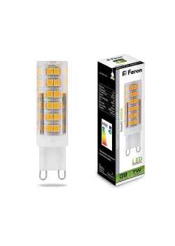 Лампа светодиодная Feron G9 7W 4000K прозрачная LB-433 25767