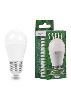 Лампа светодиодная Saffit E27 20W 4000K матовая SBG4520 55277