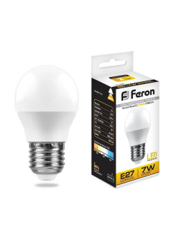 Лампа светодиодная Feron E27 7W 6400K Шар Матовая LB-95 25483