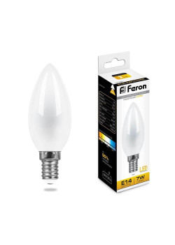 Лампа светодиодная Feron E14 7W 2700K Свеча Матовая LB-66 25785