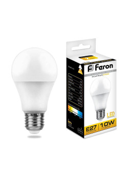 Лампа светодиодная Feron E27 10W 2700K Шар Матовая LB-92 25457