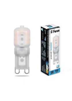 Лампа светодиодная Feron G9 5W 6400K Прямосторонняя Матовая LB-430 25638