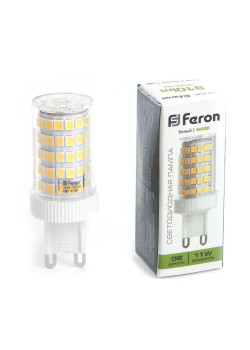 Лампа светодиодная Feron G9 11W 4000K прозрачная LB-435 38150