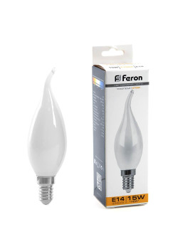Лампа светодиодная Feron E14 15W 2700K Свеча на ветру Матовая 38260