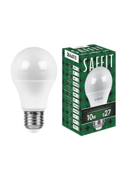 Лампа светодиодная Saffit E27 10W 6400K Шар Матовая SBA6010 55006