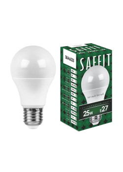Лампа светодиодная Saffit E27 25W 2700K Шар Матовая SBA6525 55087