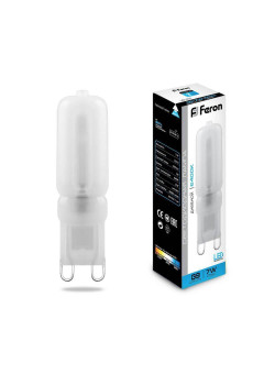 Лампа светодиодная Feron G9 7W 6400K Прямосторонняя Матовая LB-431 25757