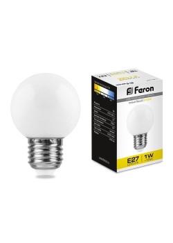 Лампа светодиодная Feron E27 1W 2700K матовая LB-37 25878