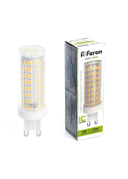 Лампа светодиодная Feron G9 15W 4000K прозрачная LB-437 38213