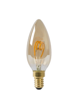 Лампа светодиодная диммируемая Lucide E14 3W 2200K янтарная 49043/03/62