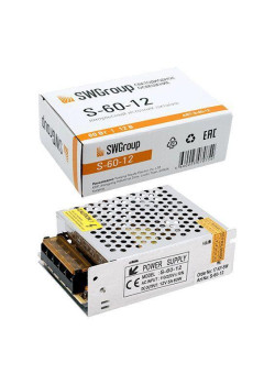 Блок питания SWG 12V 60W IP20 5A S-60-12 000142