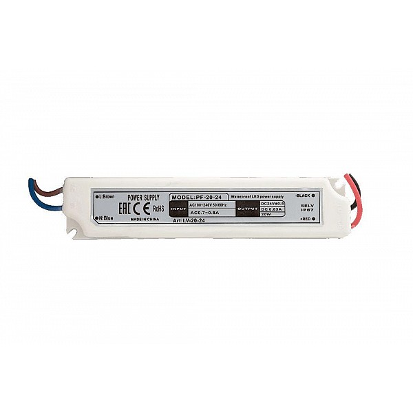 Блок питания SWG 24V 20W IP67 0,8A LV-20-24 001091