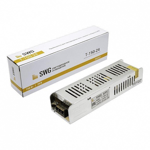 Блок питания SWG 24V 150W IP20 6,3A T-150-24 000301