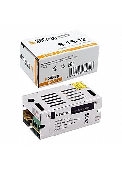 Блок питания SWG 12V 15W IP20 1,25A S-15-12 900045