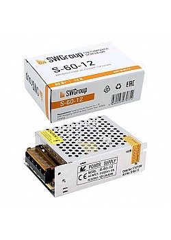 Блок питания SWG 12V 60W IP20 5A S-60-12 000142