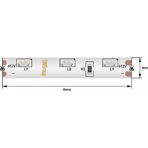 Светодиодная влагозащищенная лента SWG 4,8W/m 60LED/m 315SMD холодный белый 5M 002203