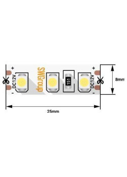 Светодиодная лента SWG 9,6W/m 120LED/m 3528SMD холодный белый 5M 006317