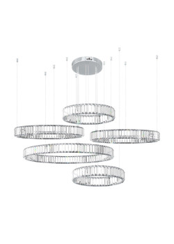Подвесная светодиодная люстра Loft IT Crystal ring 10135/5 Chrome