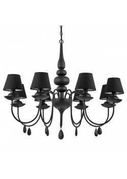 Подвесная люстра Ideal Lux Blanche SP8 Nero 111896