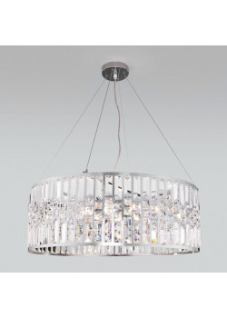Подвесная люстра Eurosvet Lory 10125/8 хром/прозрачный хрусталь Strotskis Smart