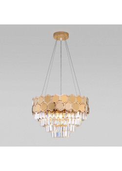 Подвесная люстра Eurosvet Ariana 10124/5 золото/прозрачный хрусталь Strotskis Smart