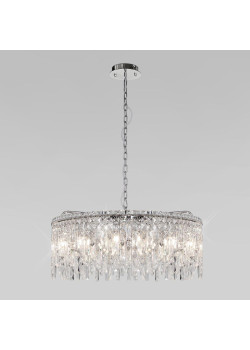 Подвесная люстра Eurosvet Blitz 60159 хром/ прозрачный хрусталь Strotskis