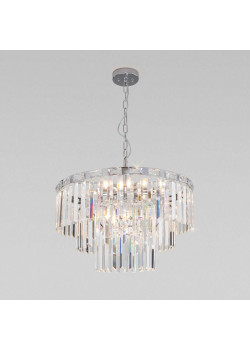 Подвесная люстра Eurosvet Elegante 10130/8 хром/прозрачный хрусталь Strotskis