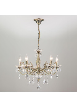 Подвесная люстра Eurosvet 3281/5 античная бронза/прозрачный хрусталь Strotskis