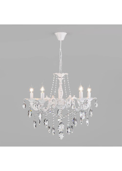 Подвесная люстра Eurosvet Veletta 10108/5 белый/прозрачный хрусталь Strotskis