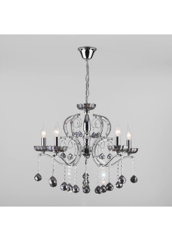 Подвесная люстра Eurosvet Brezza 10107/5 хром/дымчатый хрусталь Strotskis