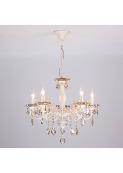 Подвесная люстра Eurosvet 3281/5 белый с золотом/тонированный хрусталь Strotskis